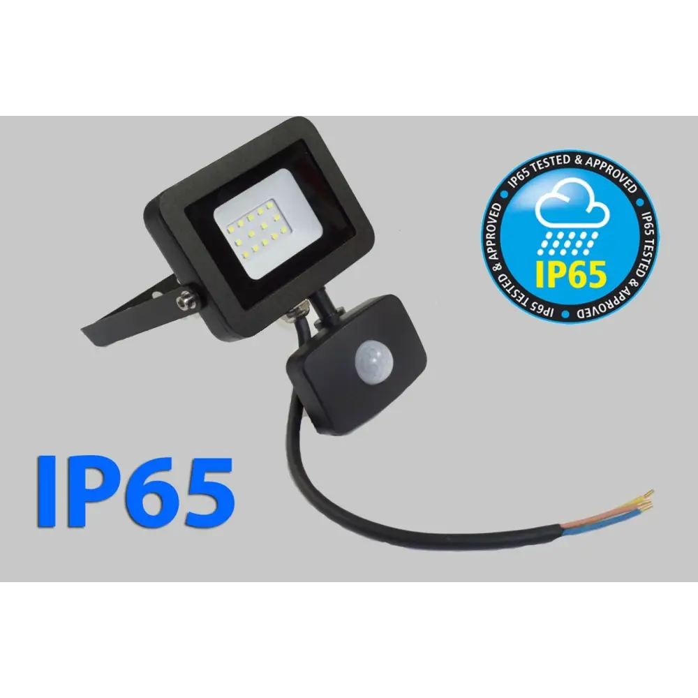 UKEW Slim LED Floodlight 10, 30, 50 Watt, PIR Sensor, Rain safe, Black,IP65 UKEW