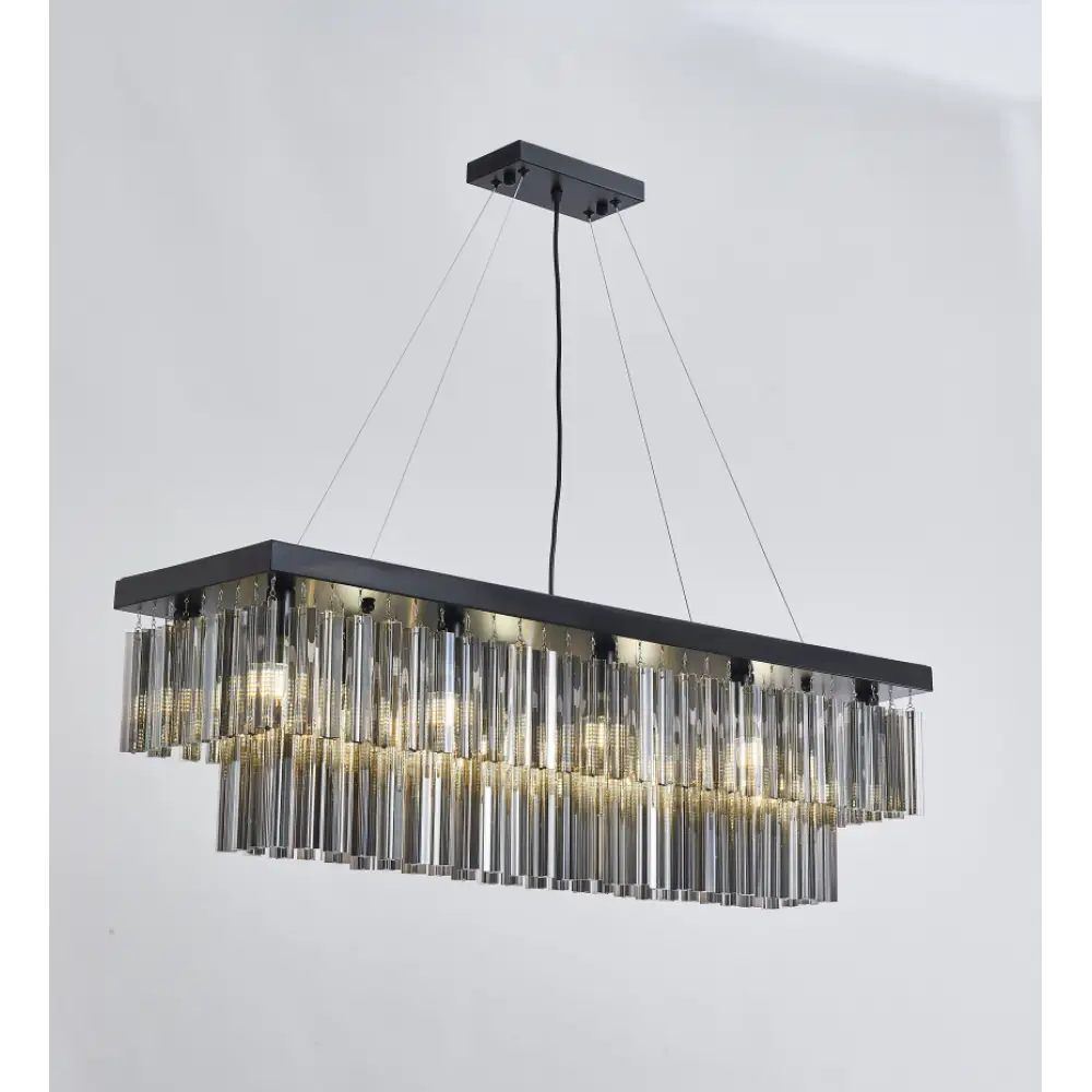 Smoked Glass Ceiling Kitchen Island 1M Crystal Chandelier Pendant Light ukew