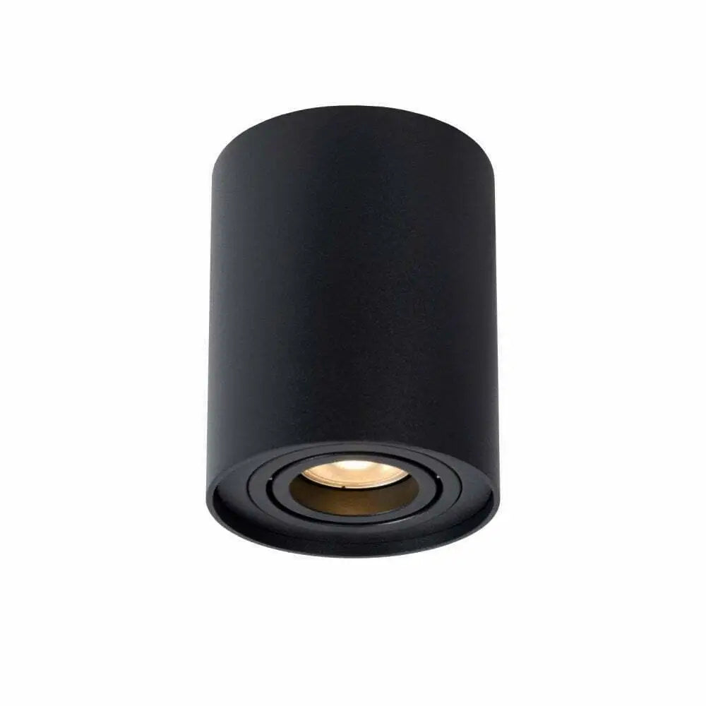 Round Space-age GU10 Ceiling Surface Mount Tilt Downlight Spotlight Matt Black UKEW