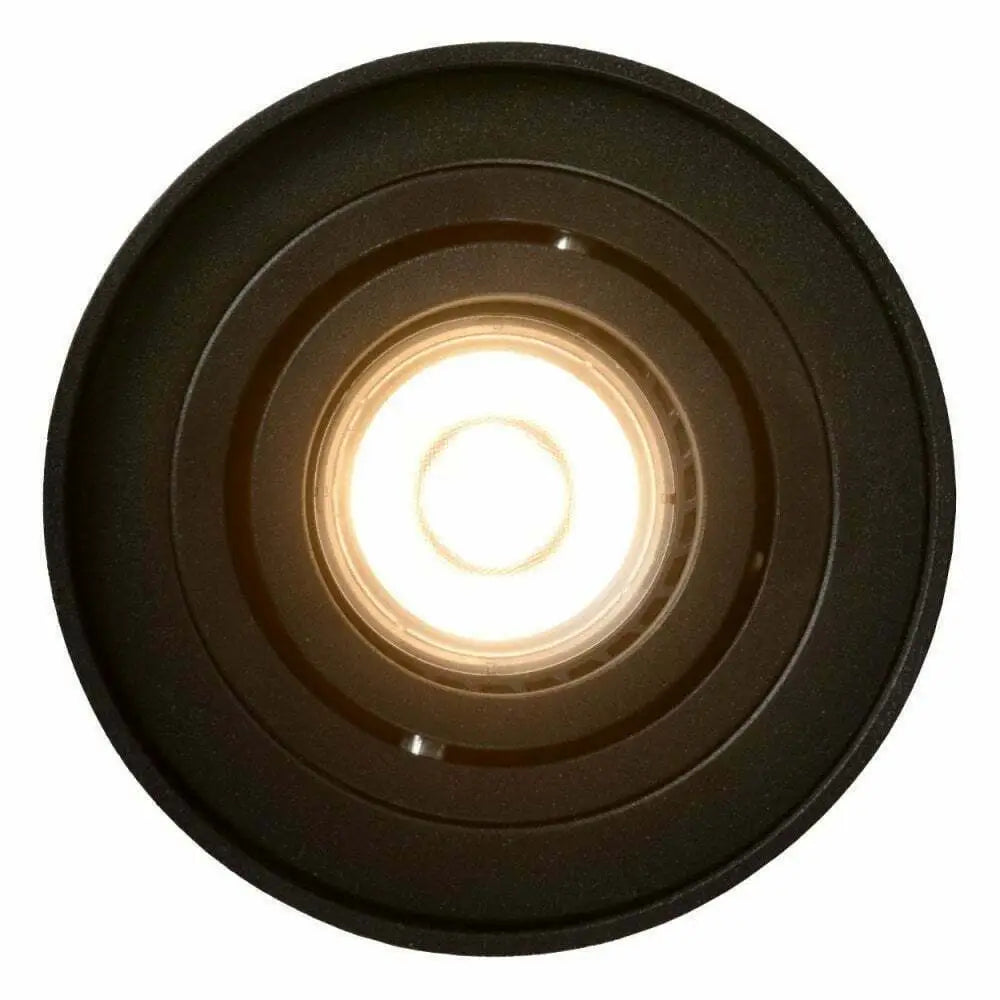 Round Space-age GU10 Ceiling Surface Mount Tilt Downlight Spotlight Matt Black UKEW