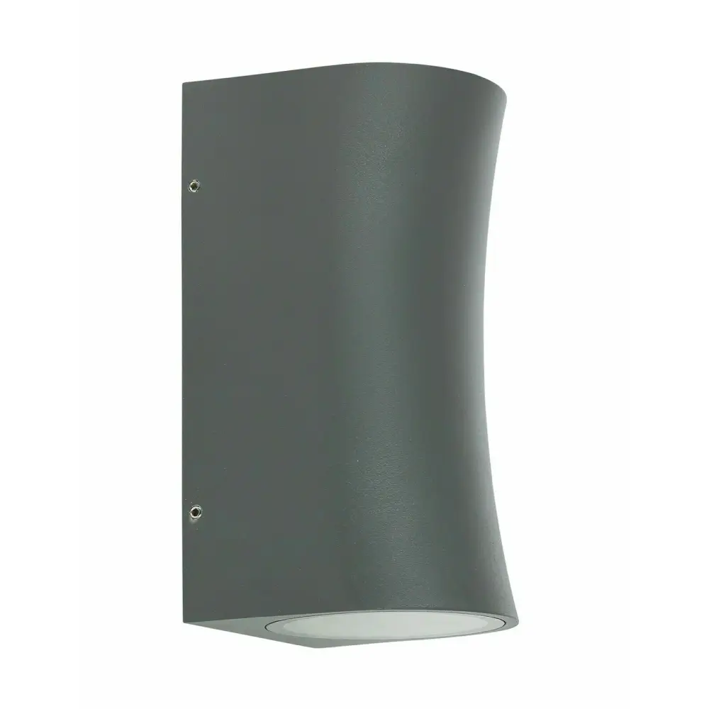 Space grey Outdoor Wall Up&Down Light Curved Design Square or Round IP54 GU10 UKEW