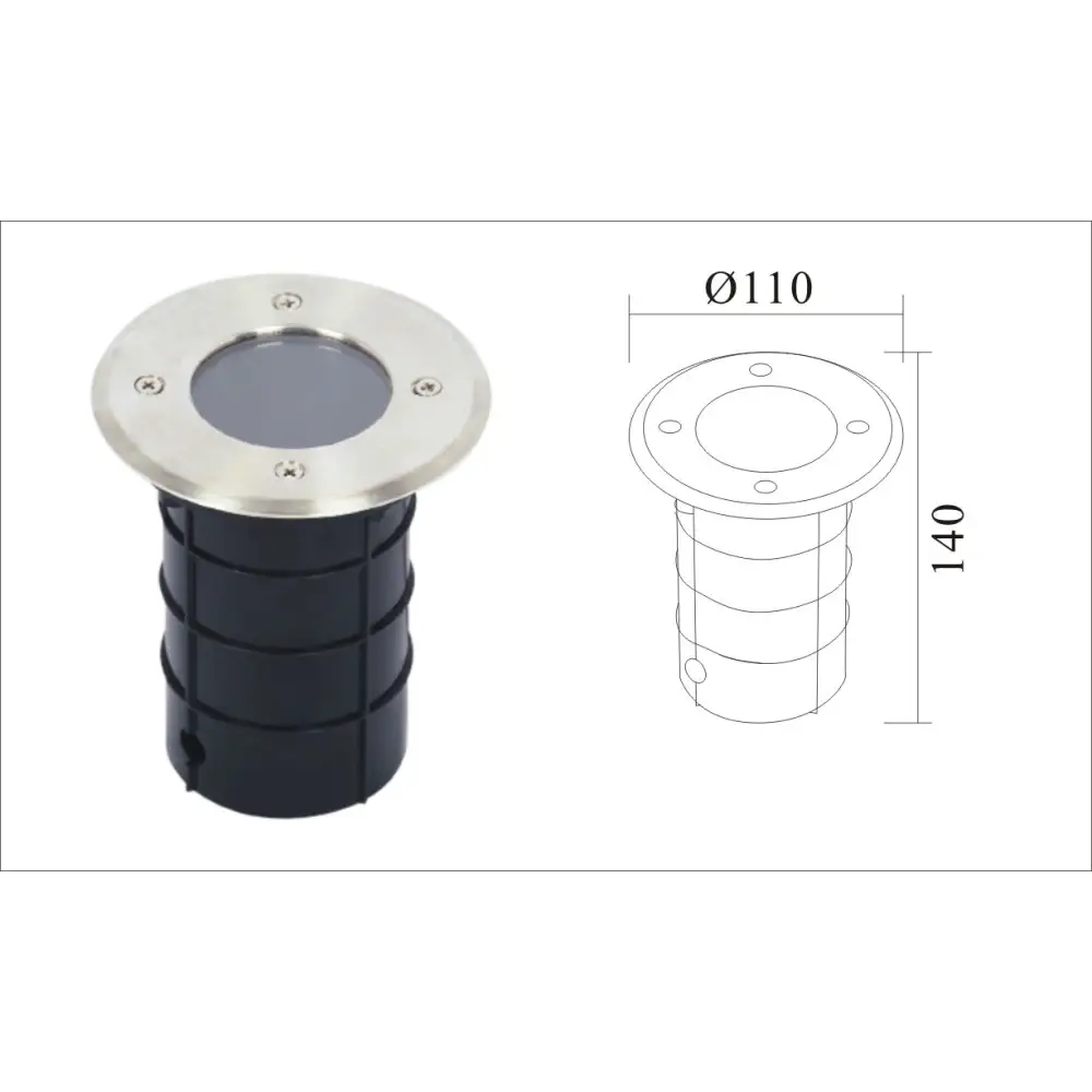 Ground light outdoor light Round S/Steel HiGrade Walkover/Drive over IP67 GU10 UKEW®