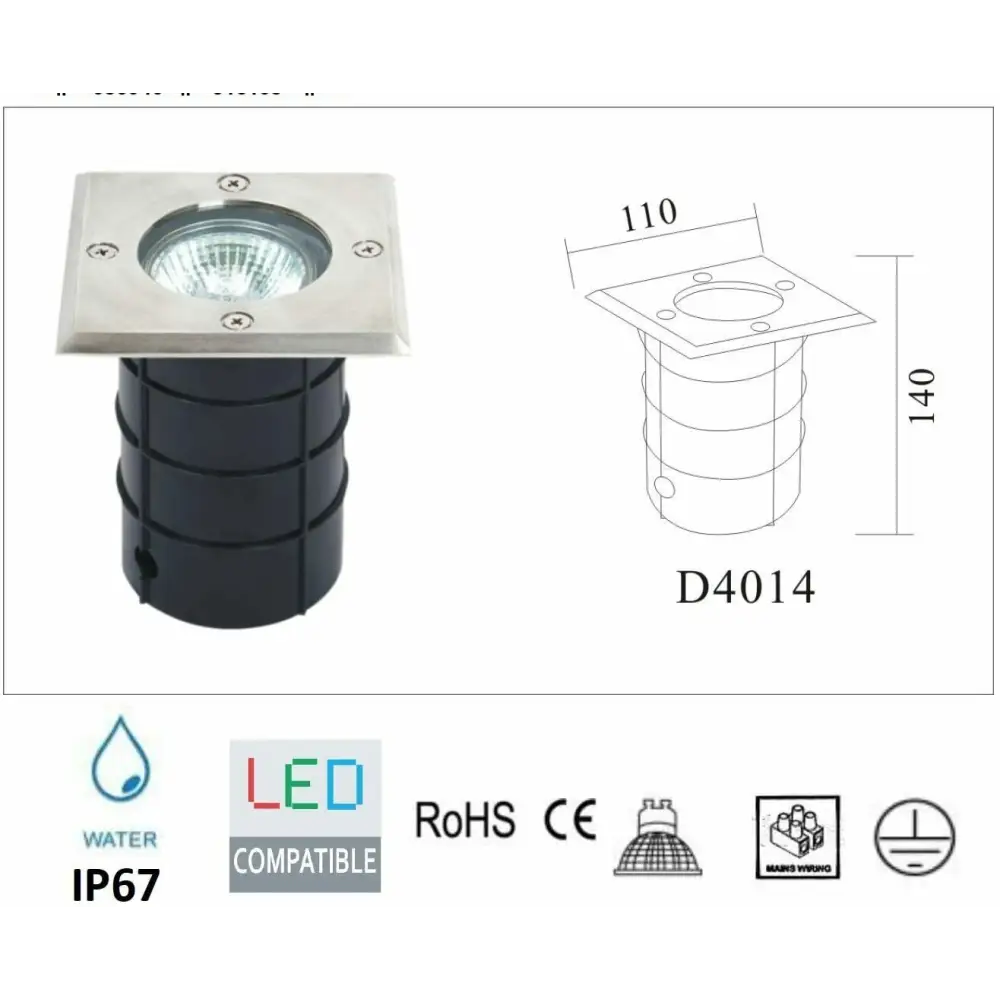 Ground square Light IP67 Walkover Drive Ground Light Outdoor Decking Walk Over UKEW