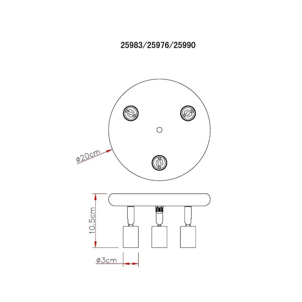 3 Way Flush Ceiling Light Fitting Spot Light White / Grey / Black LED lamp UKEW