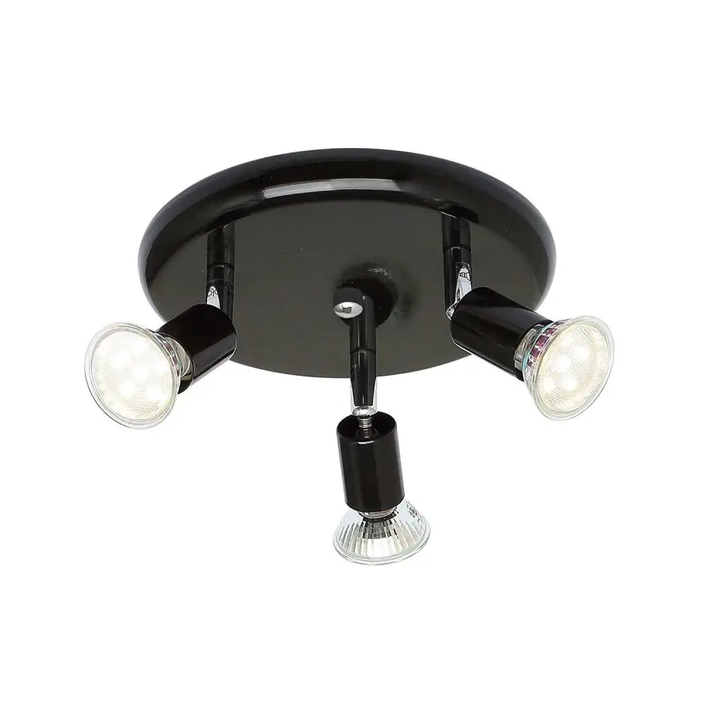 3 Way Flush Ceiling Light Fitting Spot Light White / Grey / Black LED lamp UKEW