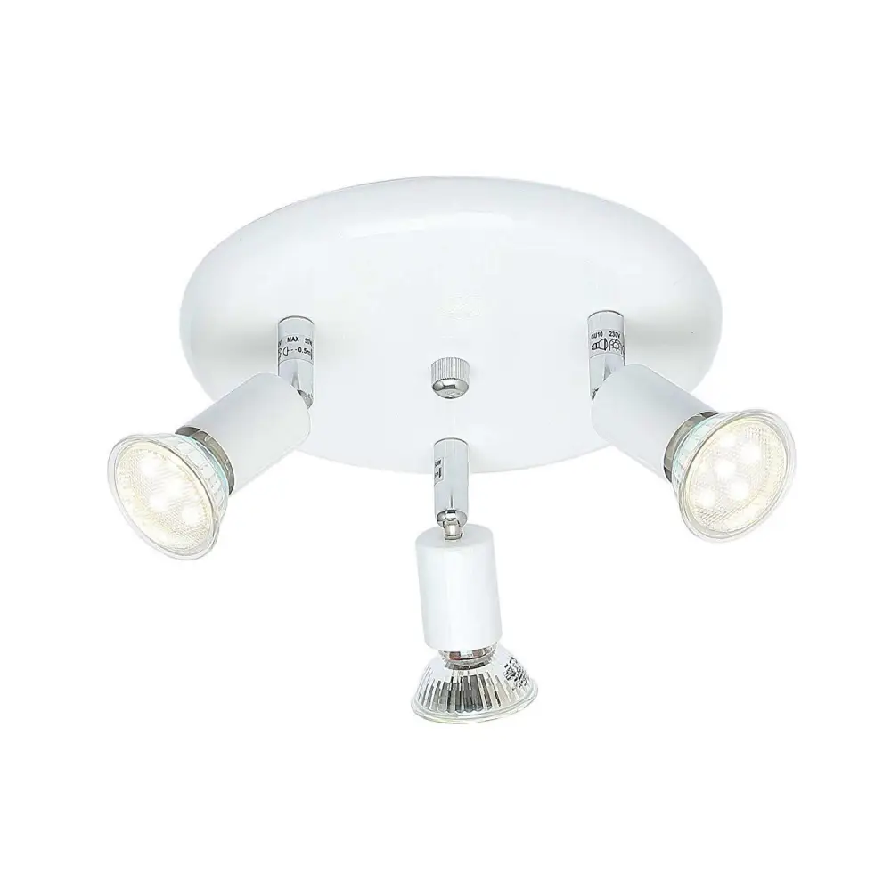 3 Way Flush Ceiling Light Fitting Spot Light White / Grey / Black LED lamp UKEW