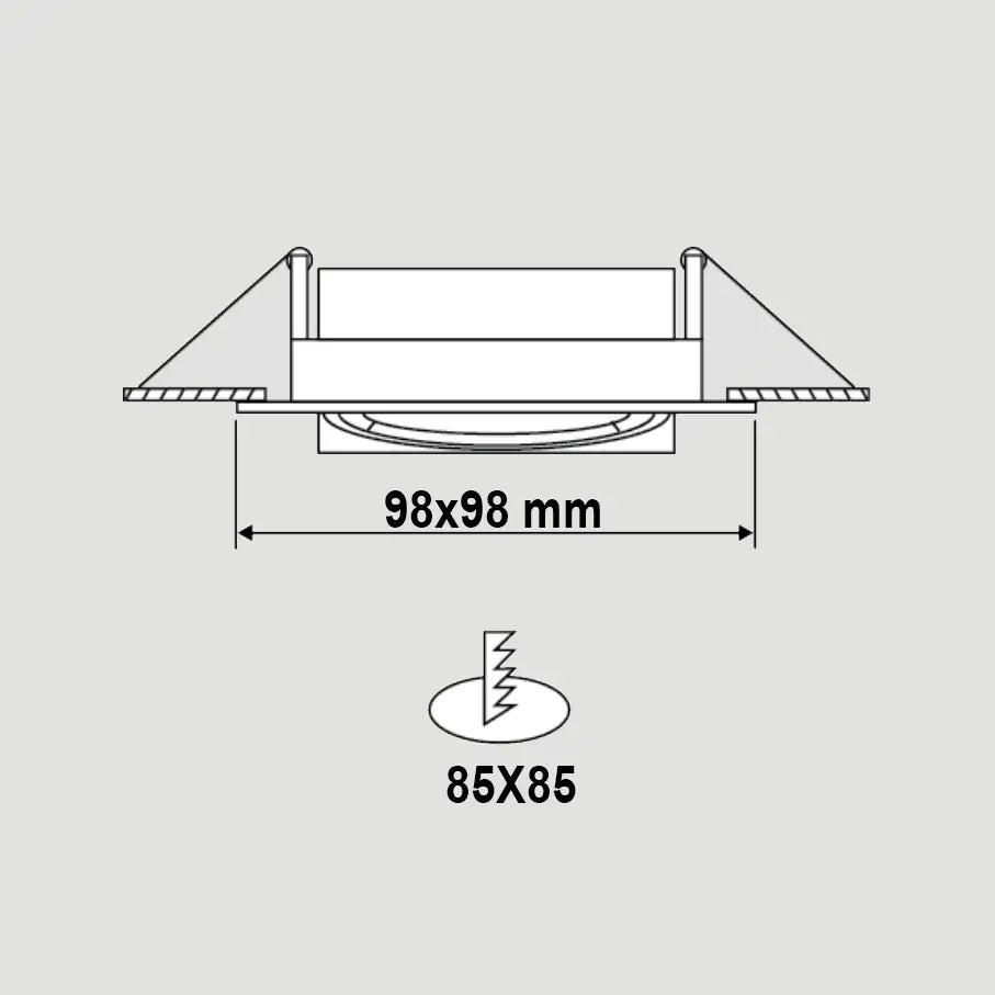 10X Ceiling Downlight Recessed Square GU10, LED Tilted Light Satin UKEW