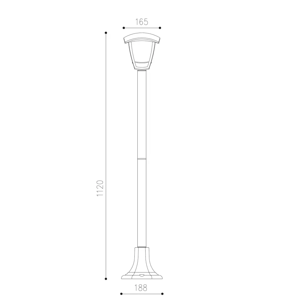 Traditional Black IP54 Outdoor Garden Bollard Light Lamp Post UKEW lighting