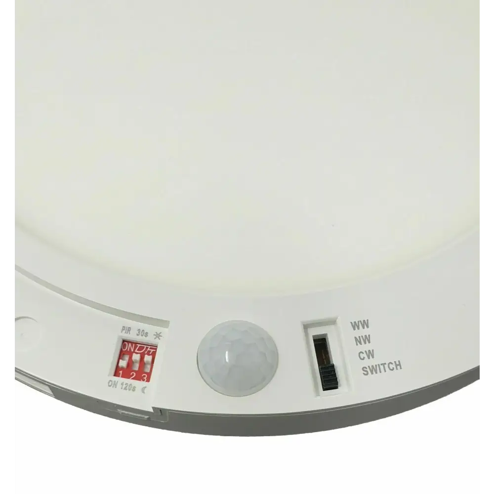Tri-Colour 18W Led PIR Motion Surface / Recessed Mount Round Panel Light UKEW