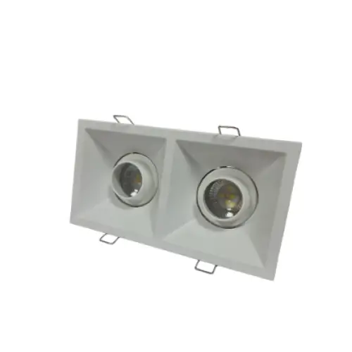 Twin GU10 Recessed Focused Adjustable Downlight Spotlight - Light fixtures UK