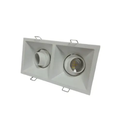 Twin GU10 Recessed Focused Adjustable Downlight Spotlight - Light fixtures UK