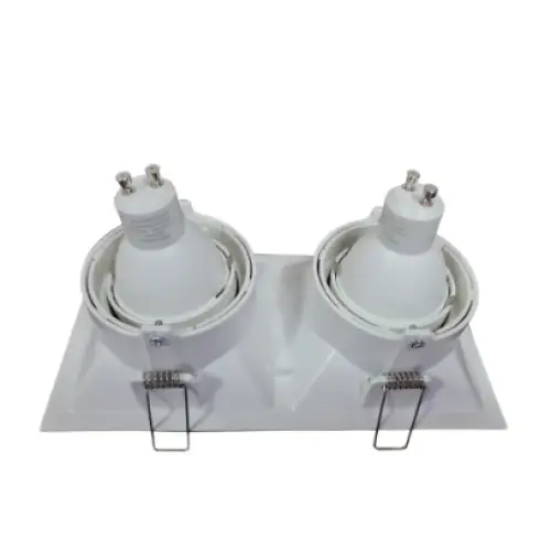 Twin GU10 Recessed Focused Adjustable Downlight Spotlight - Light fixtures UK