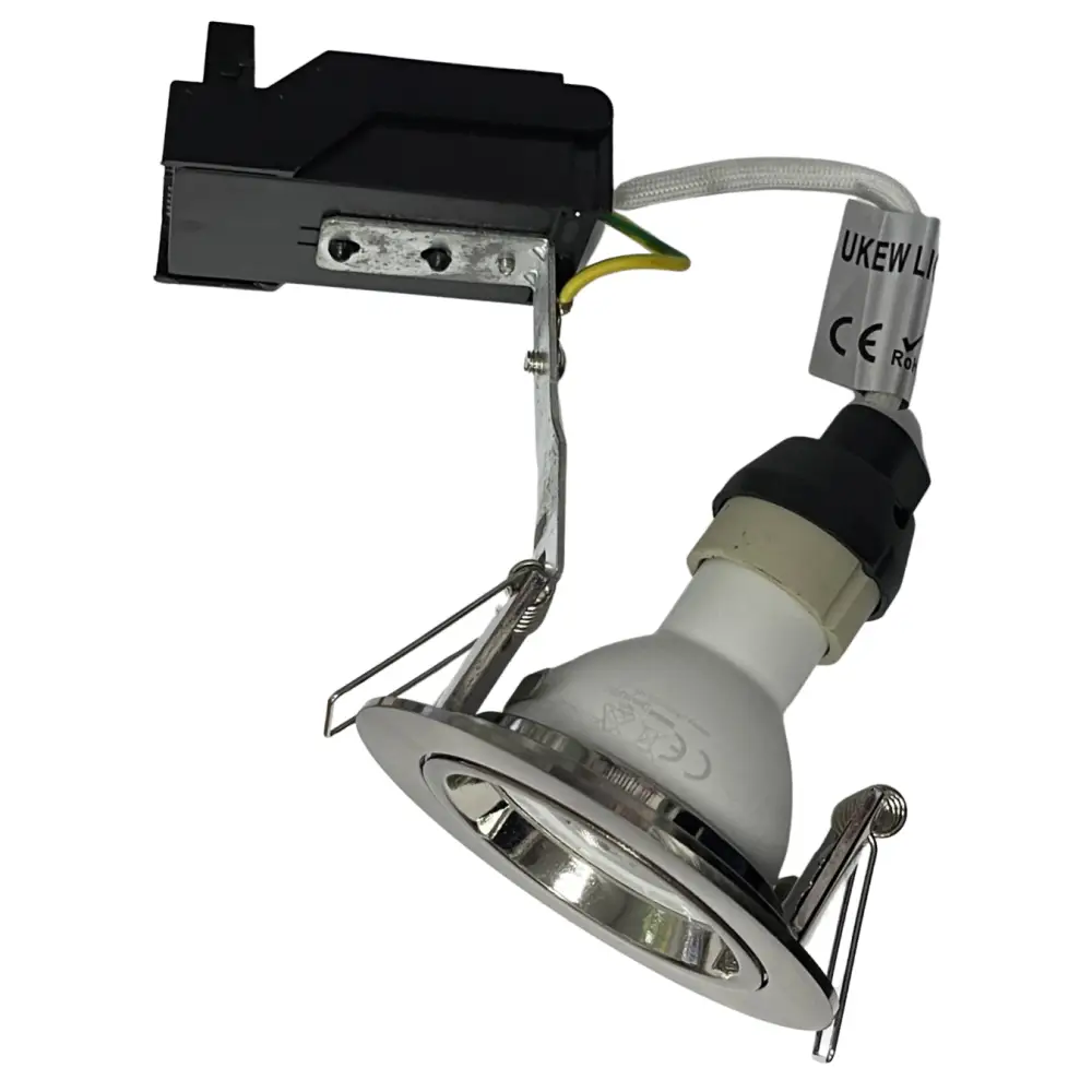 Fix Satin Ceiling Gu10 Large Recessed Mains 240v Downlight LED UKEW UKEW