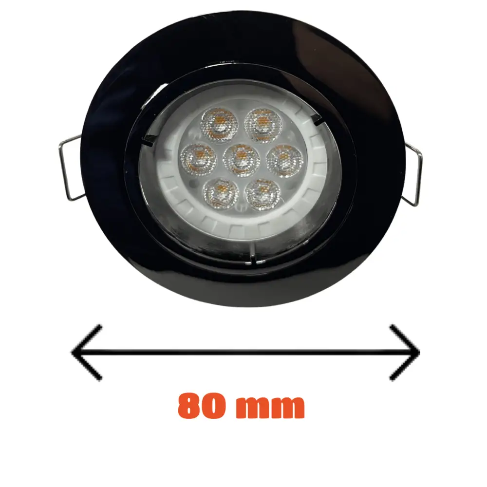 Fix Black Chrome Ceiling Gu10 Large Recessed Mains 240v Downlight LED UKEW UKEW