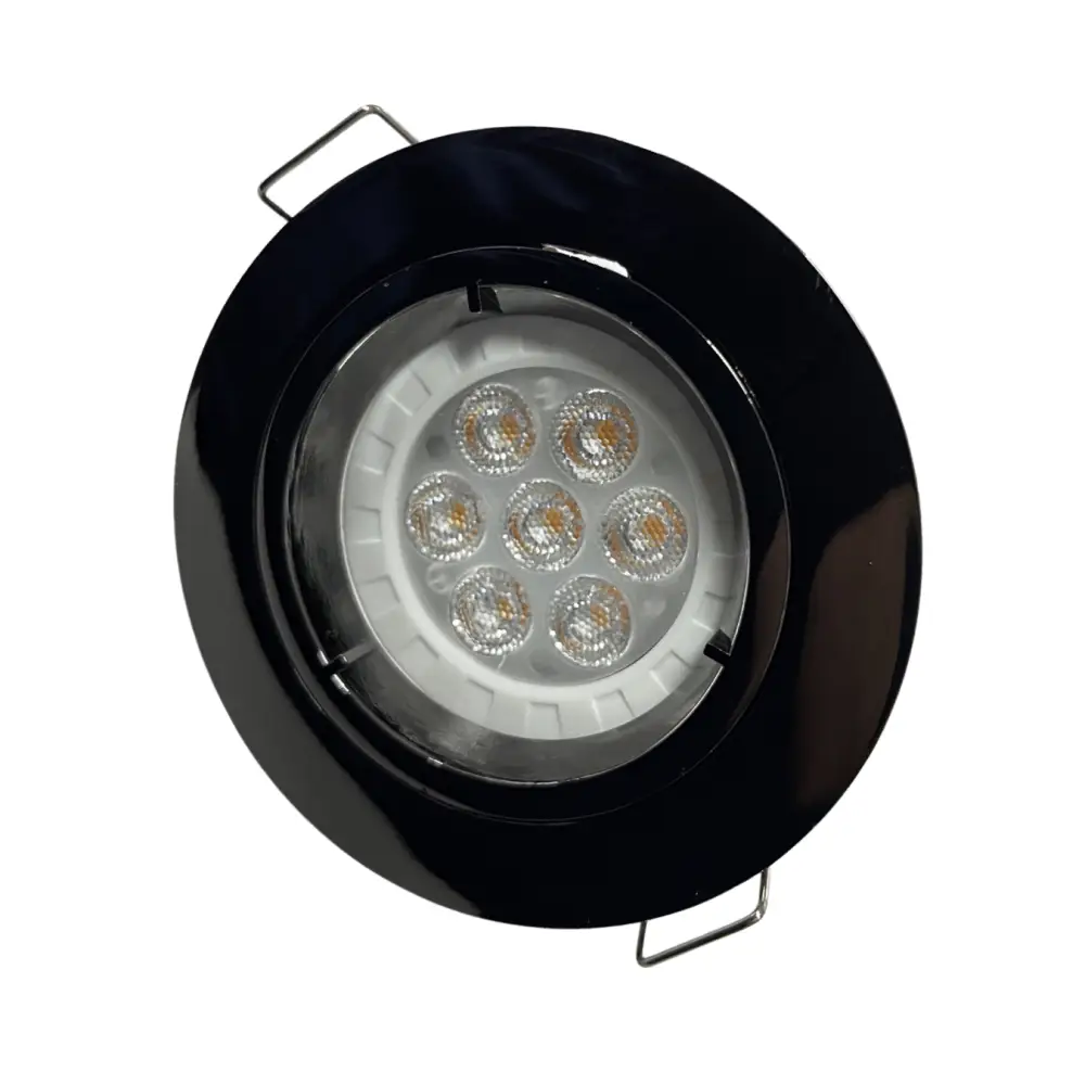 Fix Black Chrome Ceiling Gu10 Large Recessed Mains 240v Downlight LED UKEW UKEW