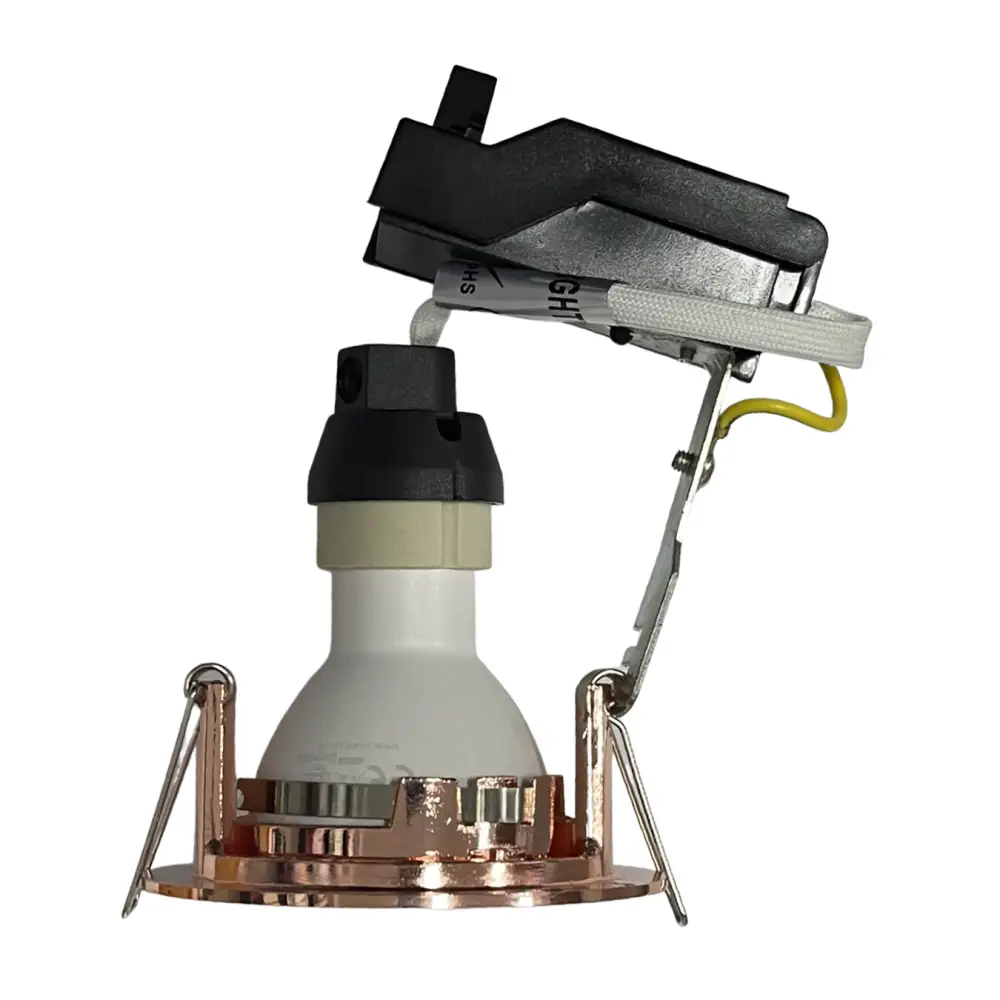 Fix Rose Gold Ceiling Gu10 Large Recessed Mains 240v Downlight LED or Halogen UKEW