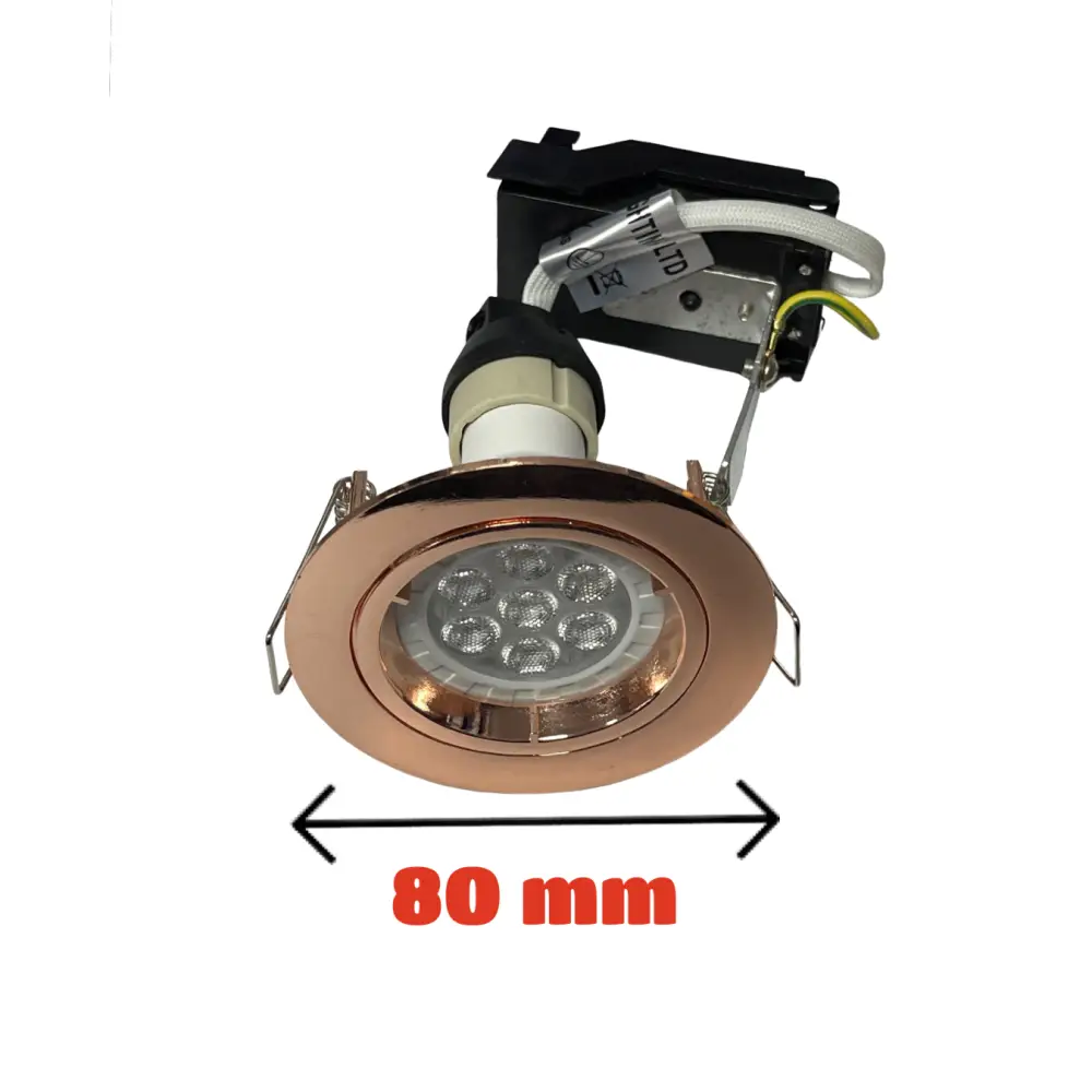 Fix Rose Gold Ceiling Gu10 Large Recessed Mains 240v Downlight LED or Halogen UKEW