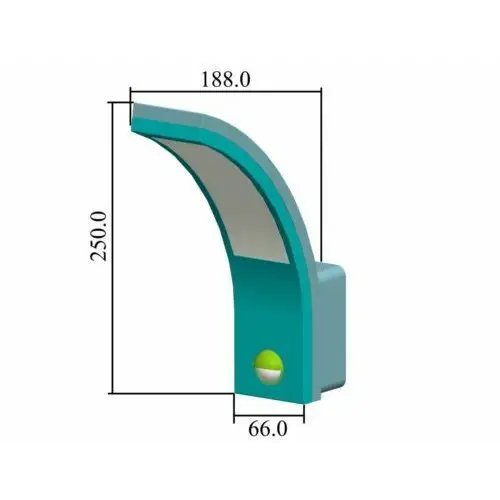 LED black curved PIR wall lamp 10W, Motion detector, IP54, 6000K Daylight UKEW