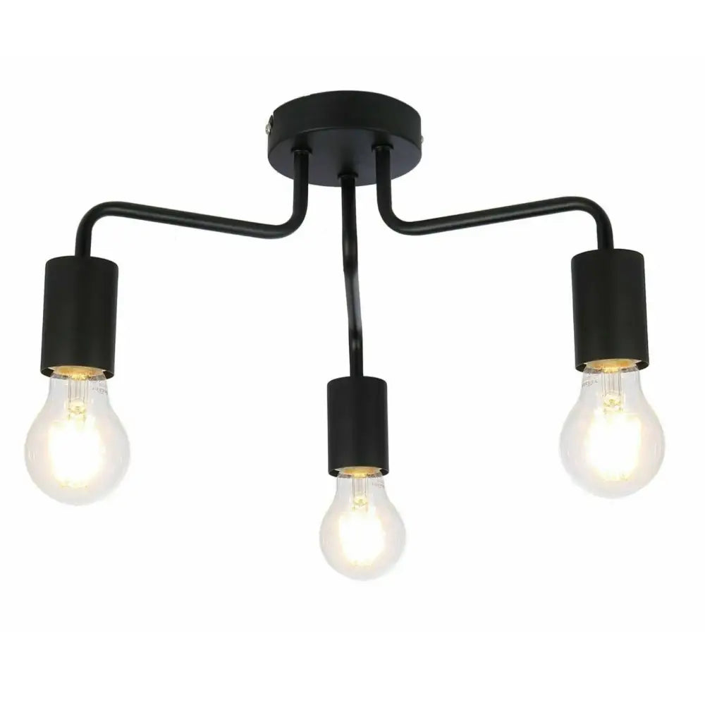 Vintage Over the Table 3 Way Ceiling Light black Finish E27 Fitting UKEW®