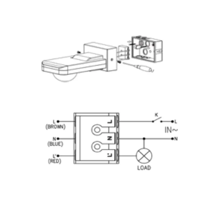 Manual Override IP65 sensor ceiling or wall mountable for or LED lighting UKEW®