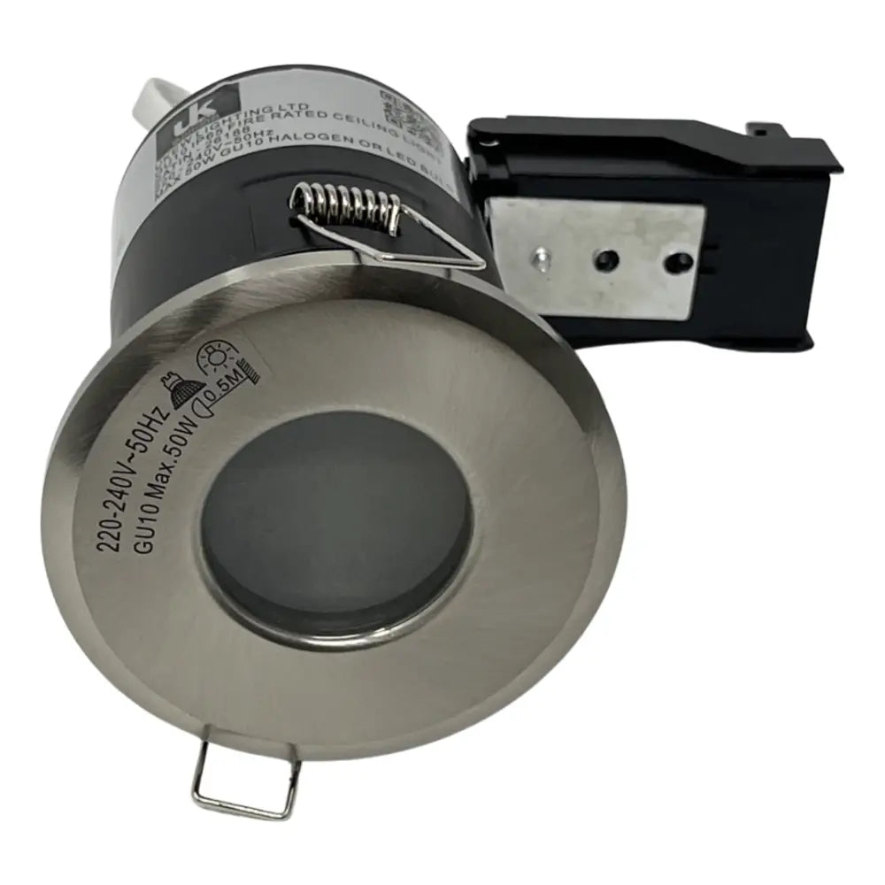 Satin Bathroom IP65 Fire Rated GU10 Downlight Spotlights LED Compatible UKEW