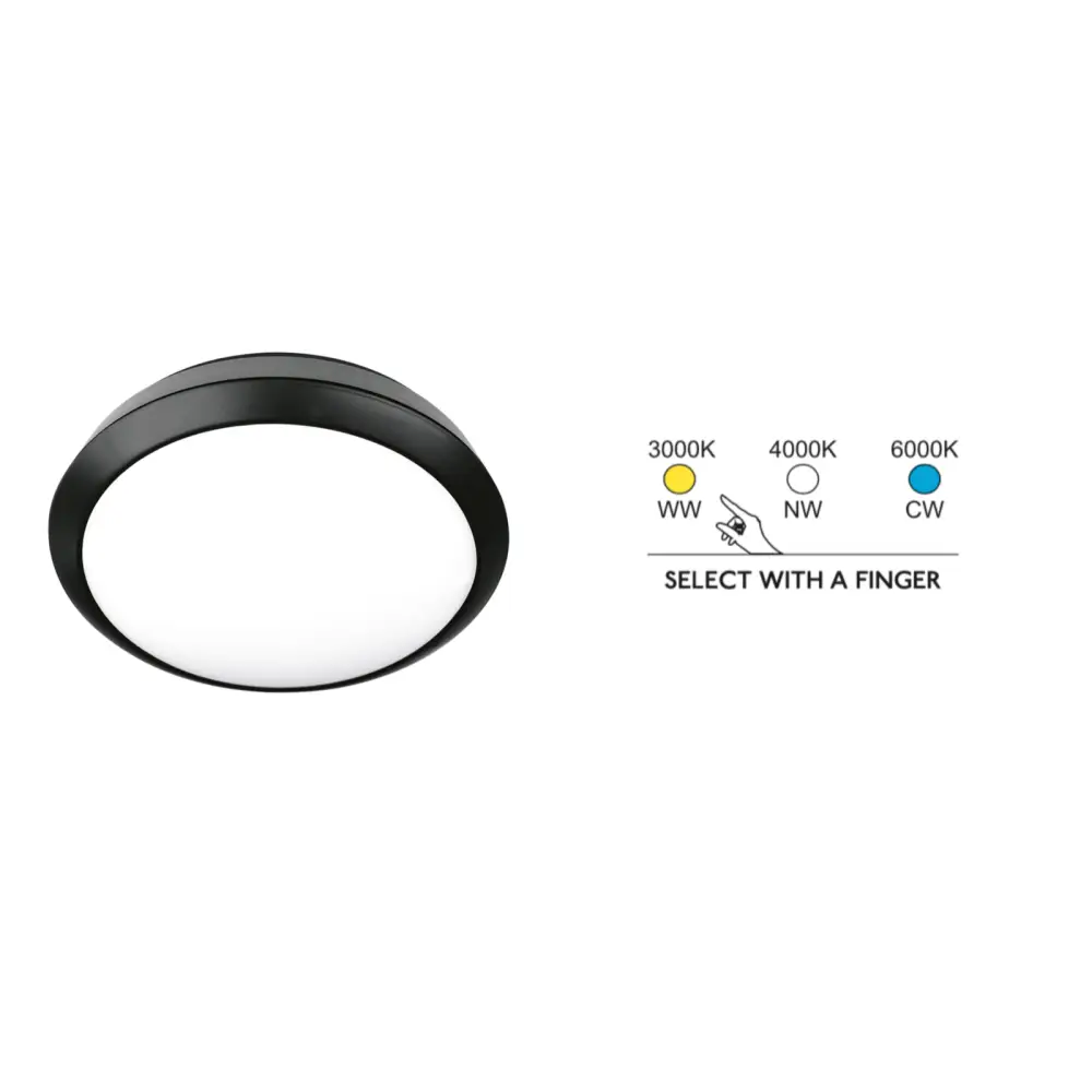 16W LED photocell bulkhead floodlight in black remove ring finish - Garden & Patio:Garden Lighting:Security &