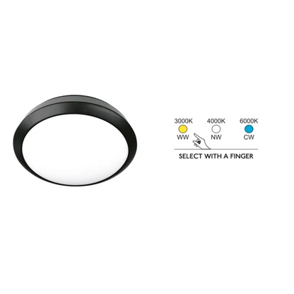 16W LED photocell bulkhead floodlight in black remove ring finish - Garden & Patio:Garden Lighting:Security &