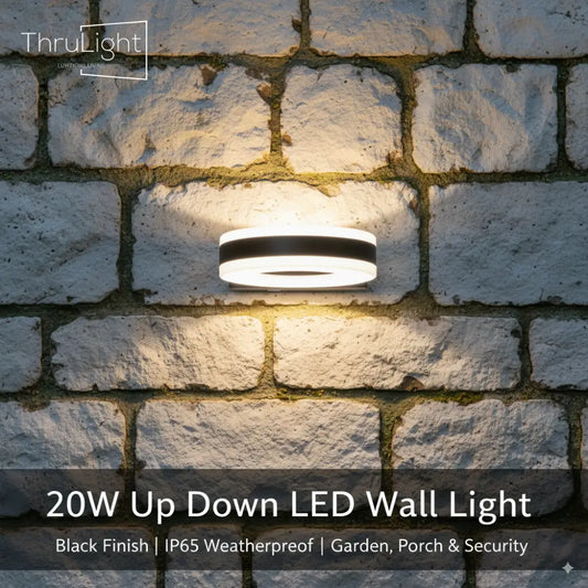20W LED Photocell Dusk Till Dawn Outdoor Waterproof IP65 Up Down Wall Light 6000K - Garden & Patio:Garden Lighting:Wall