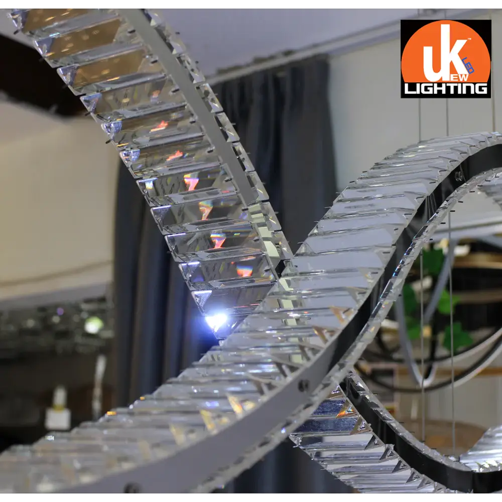 40W LED Chrome Suspended Crystal Chandelier for Adjustable Ambient Lighting - Home Furniture & DIY:Lighting:Ceiling