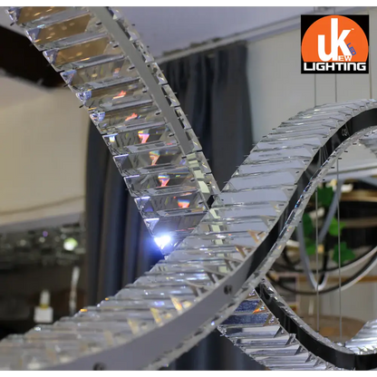 40W LED Chrome Suspended Crystal Chandelier for Adjustable Ambient Lighting - Home Furniture & DIY:Lighting:Ceiling