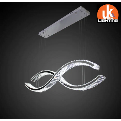 40W LED Chrome Suspended Crystal Chandelier for Adjustable Ambient Lighting - Home Furniture & DIY:Lighting:Ceiling