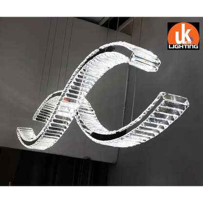 40W LED Chrome Suspended Crystal Chandelier for Adjustable Ambient Lighting - Home Furniture & DIY:Lighting:Ceiling