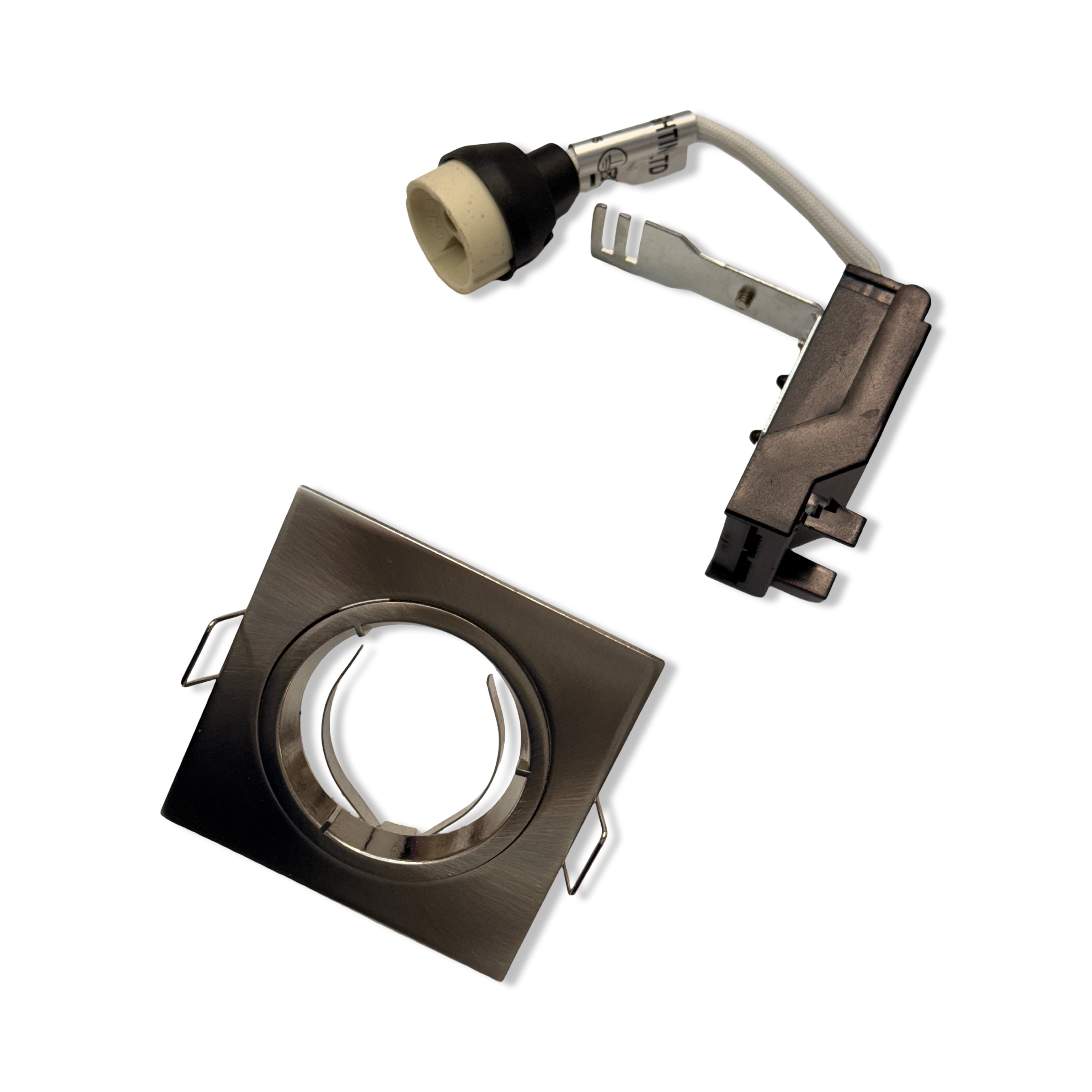 Fixed Spotlight GU10 Square Fixed Recessed Downlight Spotlight Satin | Thrulight