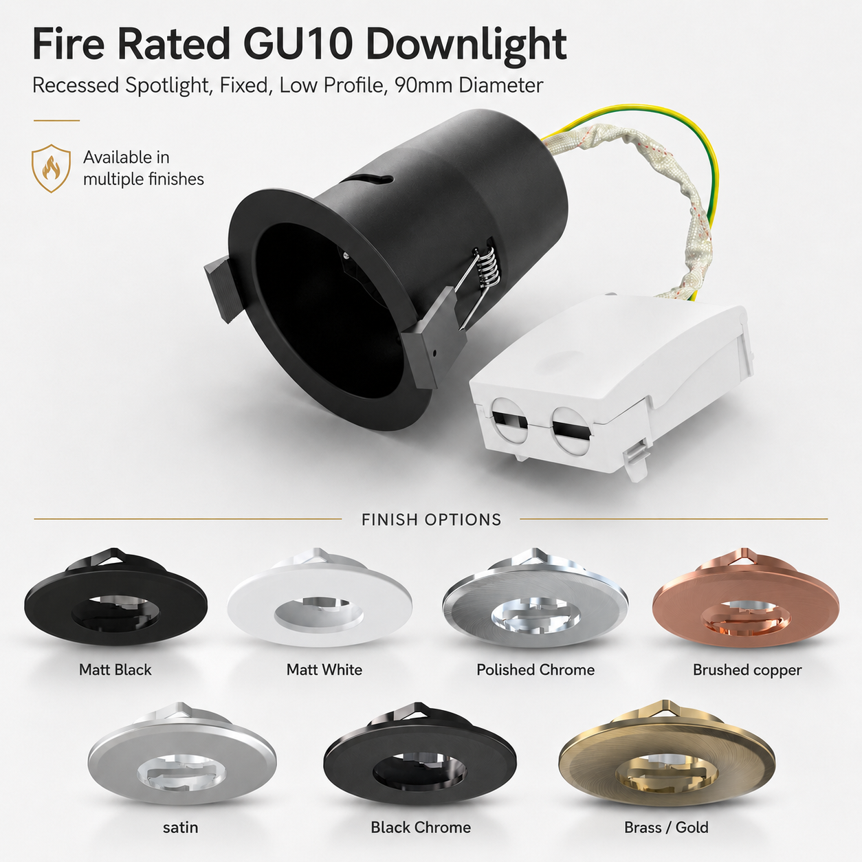Fire Rated GU10 Twist Lock Low Profile Ceiling Downlight