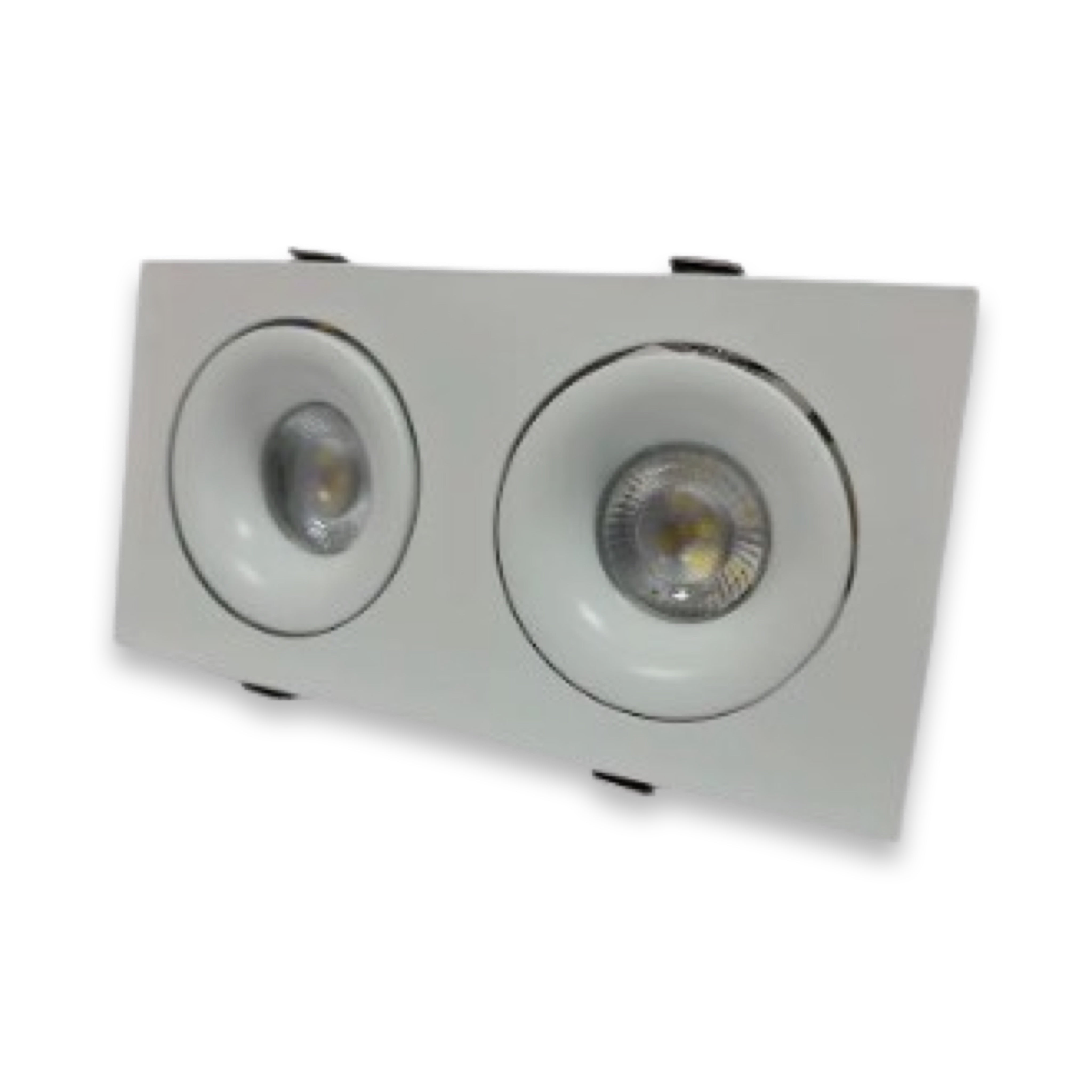 Adjustable Twin GU10 Recessed Downlight - 350° Tilt Spotlight - Light fixtures UK