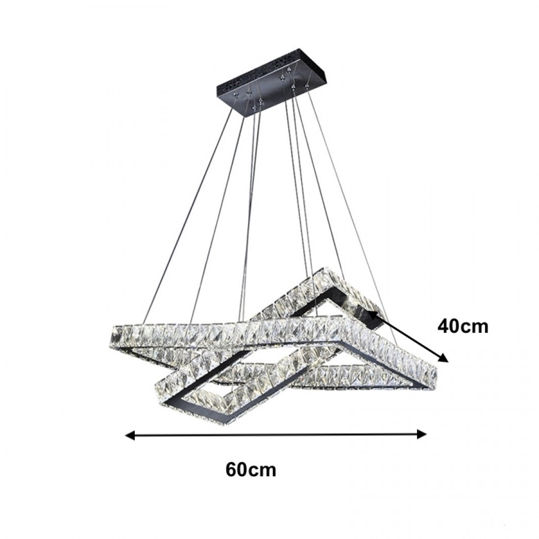 Copy of Crystal Square Flush Dimmable LED CCT Adjustable Chandelier Light Chrome - Light fixtures UK