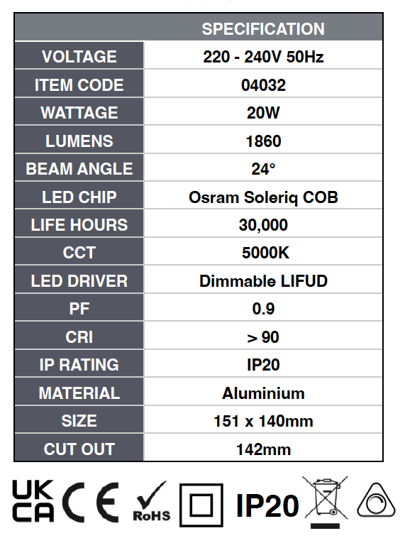 Dimmable LED Scoop Downlight for Commercial Spaces with Adjustable Tilt 20W Ceiling Scoop Wall Washer Tilt Downlight