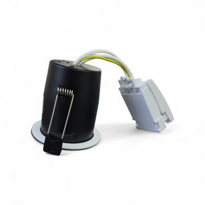 Tilt Fire Rated GU10 Twist Lock Low Profile Ceiling Downlight Black Chrome