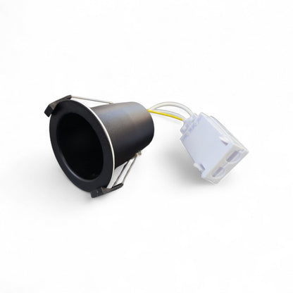 Tilt Fire Rated GU10 Twist Lock Low Profile Ceiling Downlight Black Chrome