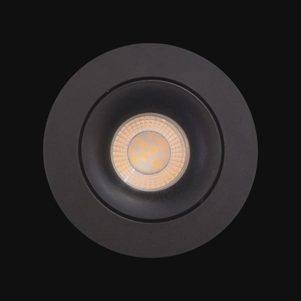 Large Ceiling Recessed Tilt GU10 Downlight 105mm - Matt Black