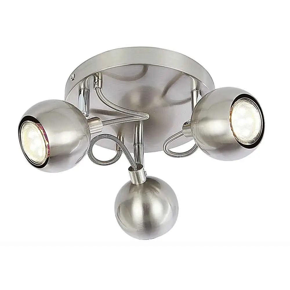 Satin 3 Way Spotlight Ceiling Adjustable Lighting LED GU10 - Light fixtures UK