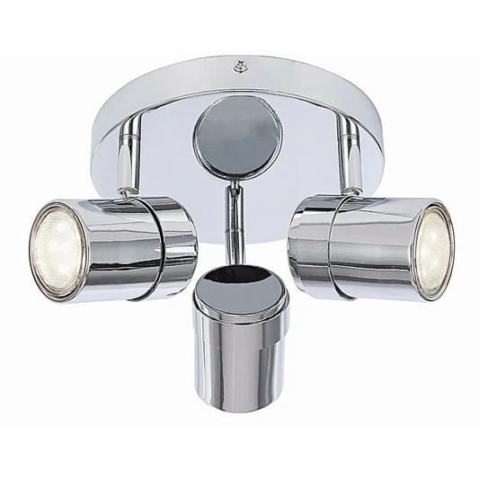 3 Way Round ️ Chrome Interior Ceiling Mount Spotlight Light UKEW