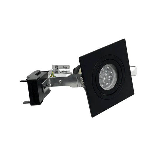 Black Square Tilt Ceiling Recessed Spotlight Downlight GU10 LED   Black premiumlux