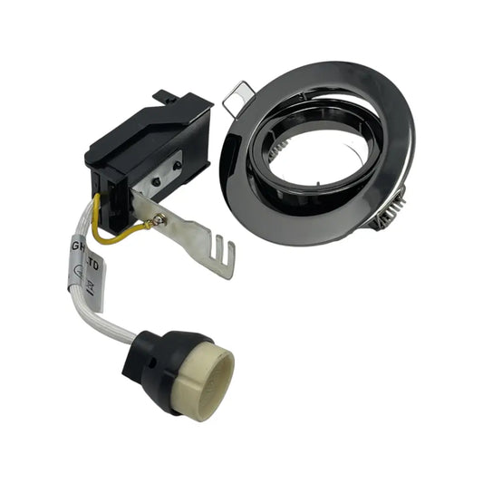 GU10 Ceiling Tilt Directional Recessed Spotlight Downlights Black Chrome UKEW
