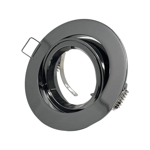 Black Chrome Round Tilt Directional GU10 Recessed Downlights | Thrulight