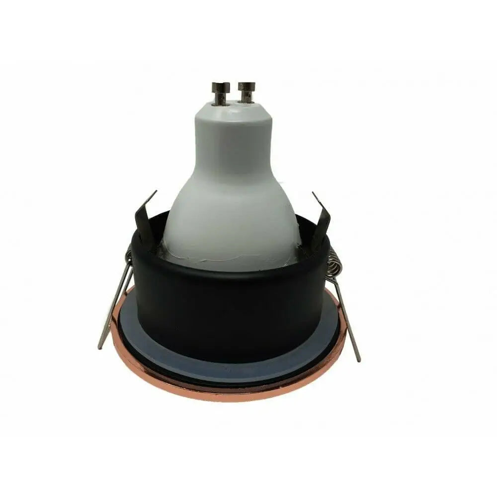 Black chrome Round Bathroom Shower Downlight  GU10 for Zone 2,3 IP65 UKEW