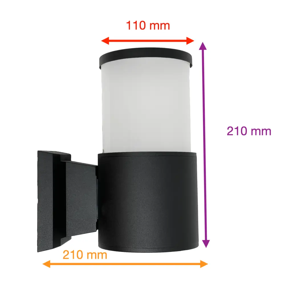 Garden Porch Frosted Wall Light  large Black Outdoor Fitting Waterproof IP54 UKEW