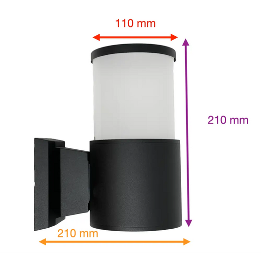 Garden Porch Frosted Wall Light  large Black Outdoor Fitting Waterproof IP54 UKEW
