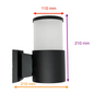 Garden Porch Frosted Wall Light  large Black Outdoor Fitting Waterproof IP54 UKEW