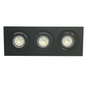Black Triple Recessed 3 Way Bar Light GU10 Tilt Ceiling Downlight Spotlight GU10 UKEW